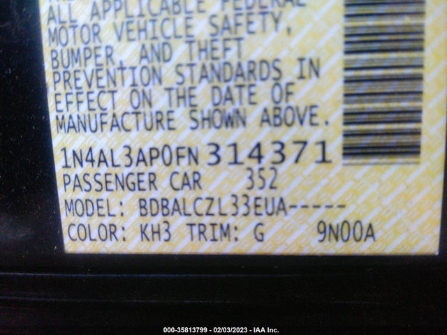 Nissan ALTIMA 2.5 2015 1N4AL3AP0FN314371 Image 11
