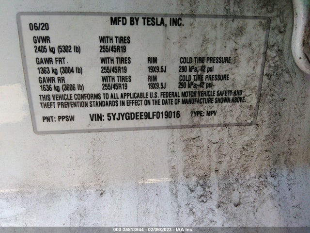 Tesla Model Y Long Range 2020 5YJYGDEE9LF019016 Image 10