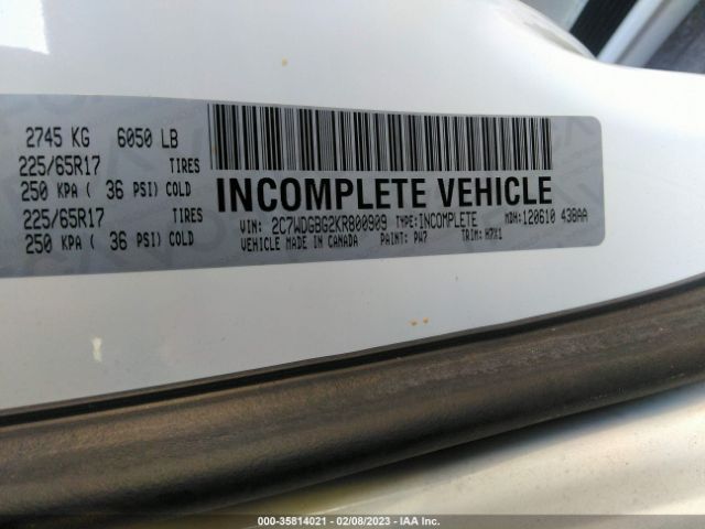2C7WDGBG2KR800909 Dodge Grand Caravan Se