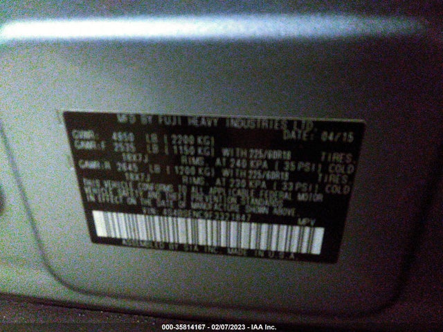 2015 Subaru Outback, VIN: 4S4BSENC9F3321847