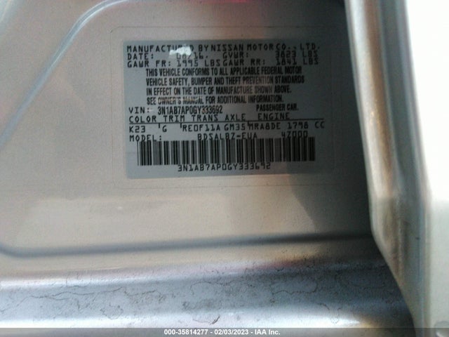 Nissan SENTRA S 2016 3N1AB7AP0GY333692 Image 10
