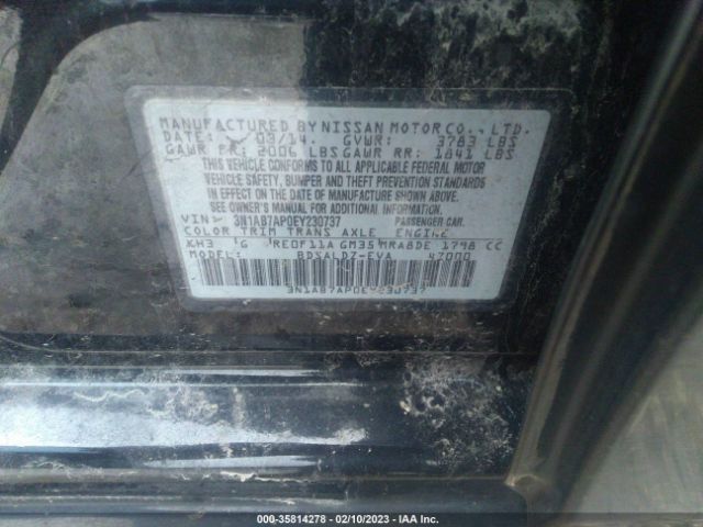 3N1AB7AP0EY230737 Nissan SENTRA SV