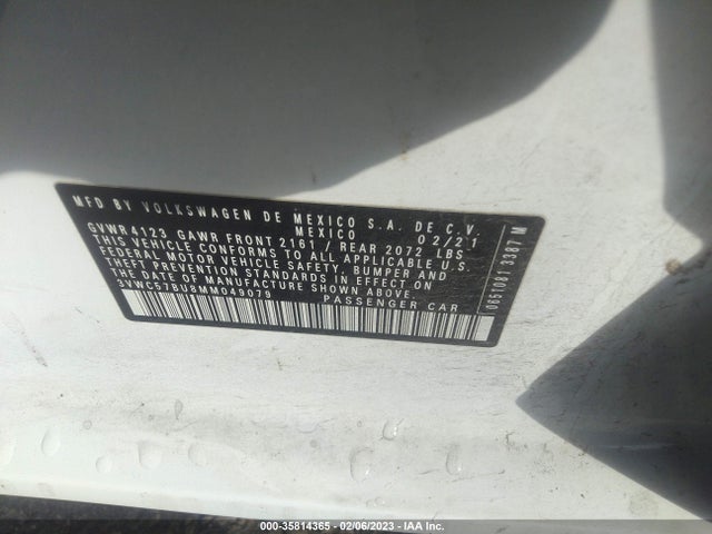 3VWC57BU8MM049079 Volkswagen Jetta S/se/r-line