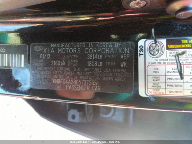 KNAFU4A28D5737555 KIA FORTE EX