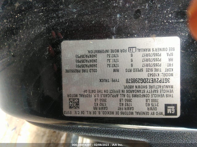 2013 GMC SIERRA 1500 SLE VIN: 3GTP2VE72DG298578