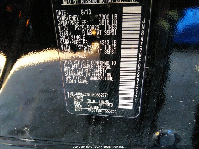JN8AZ2NF0E9552771 Infiniti QX80