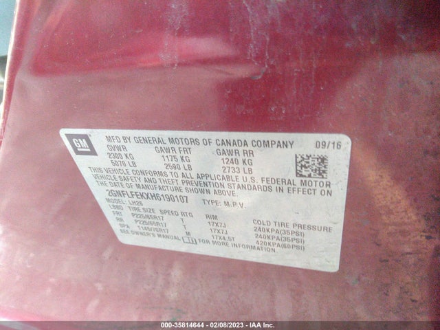 Chevrolet EQUINOX LT 2017 2GNFLFEKXH6190107 Image 9