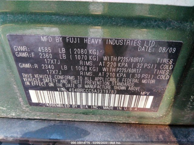 4S4BRCCC5A3319783 Subaru Outback All-weather