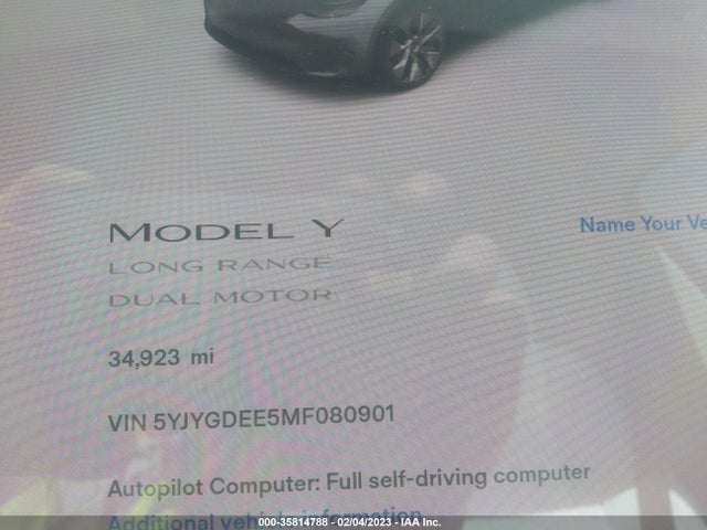 Tesla Model Y Long Range 2021 5YJYGDEE5MF080901 Image 7