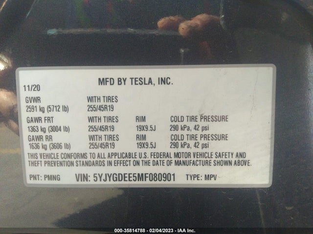 Tesla Model Y Long Range 2021 5YJYGDEE5MF080901 Image 9