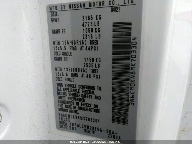 2021 Nissan NV 200, VIN: 3N6CM0KN8MK703304