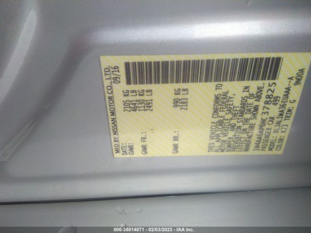 1N4AA6AP6HC378825 Nissan Maxima Sr