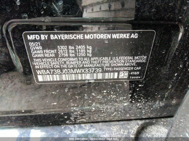 BMW 5 Series 540i Xdrive 2021 WBA73BJ03MWX33739 Image 10