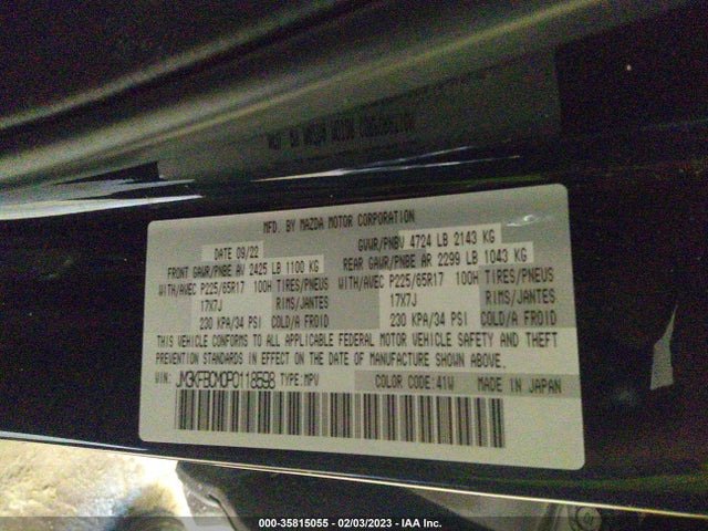 2023 Mazda CX-5, VIN: JM3KFBCM0P0118598