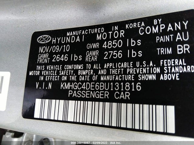 Hyundai Genesis 2011 KMHGC4DE6BU131816 Image 10