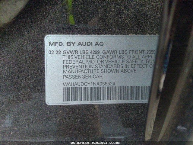 2022 Audi A3, VIN: WAUAUDGY1NA056524