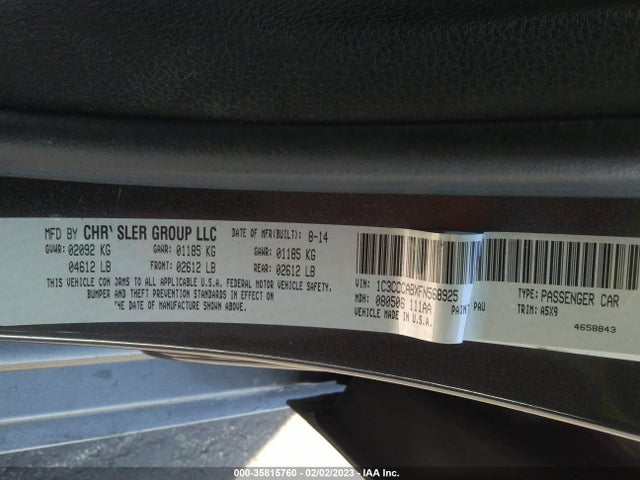 Chrysler 200 Limited 2015 1C3CCCABXFN568925 Image 9