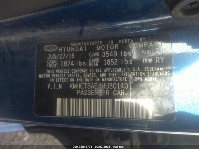 Hyundai Accent 2017 KMHCT5AE4HU301401 Image 10