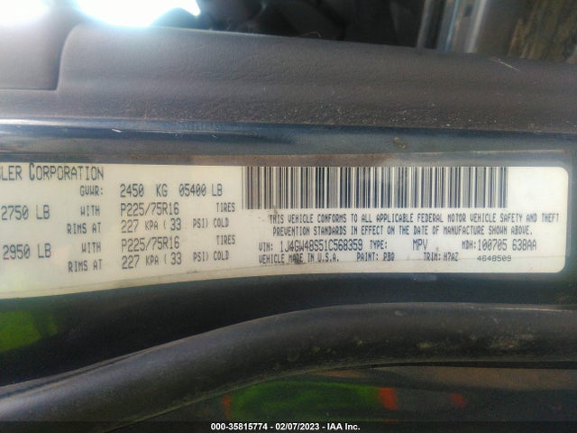 Jeep Grand Cherokee 2001 1J4GW48S51C568359 Image 10