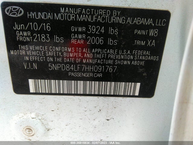 Hyundai ELANTRA SE 2017 5NPD84LF7HH091767 Image 11