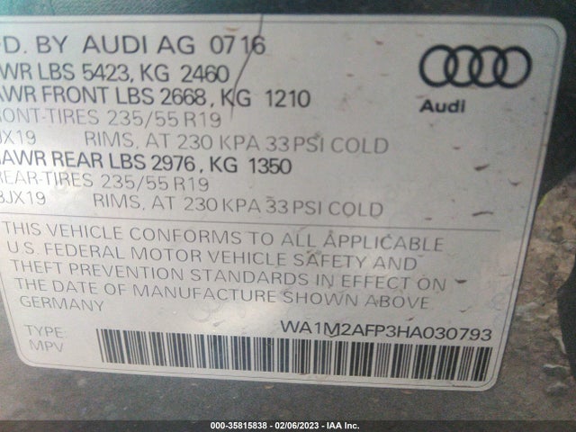 WA1M2AFP3HA030793 Audi Q5 Premium Plus