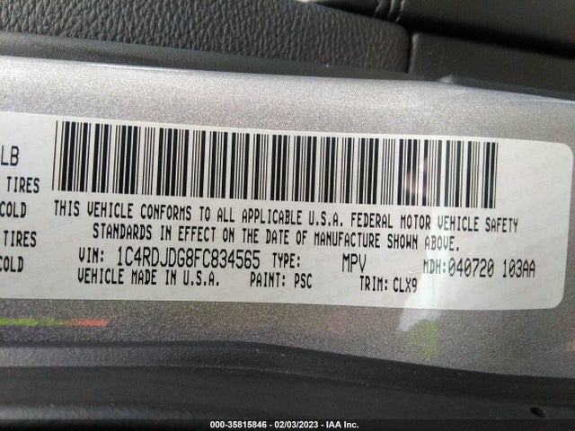 Dodge Durango 2015 1C4RDJDG8FC834565 Image 9