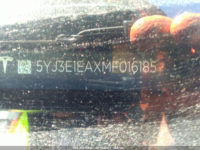 Tesla Model 3 Standard Range Plus 2021 5YJ3E1EAXMF016185 Image 9