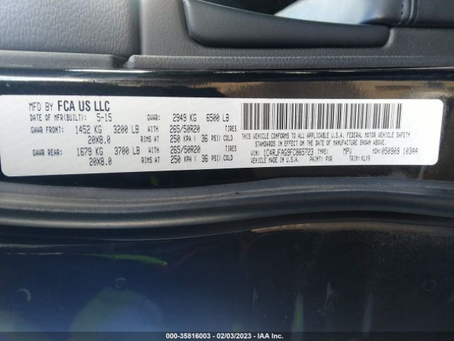 1C4RJFAG9FC865723 Jeep Grand Cherokee Altitude