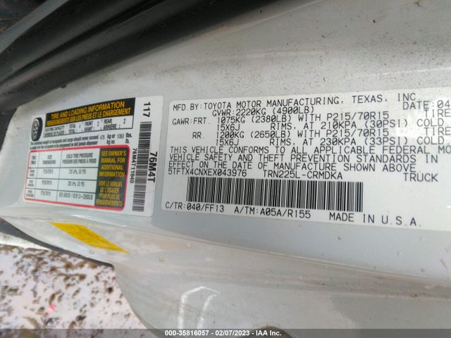 Toyota TACOMA 2014 5TFTX4CNXEX043976 Image 10