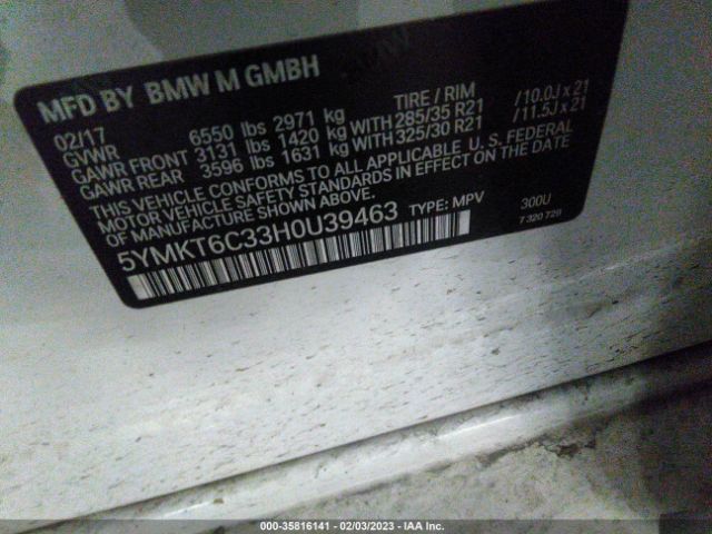 5YMKT6C33H0U39463 BMW X5 M