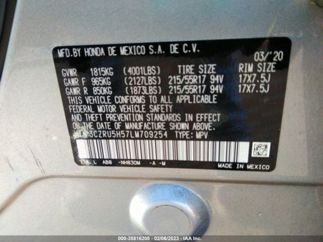 Honda HR-V EX 2020 3CZRU5H57LM709254 Image 10
