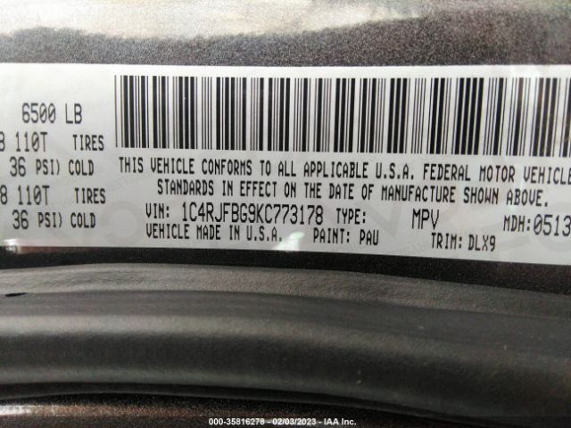 1C4RJFBG9KC773178 Jeep Grand Cherokee Limited