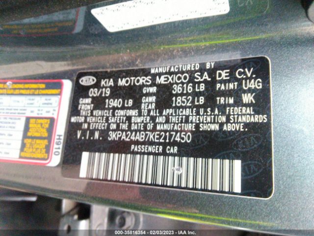 3KPA24AB7KE217450 KIA RIO S
