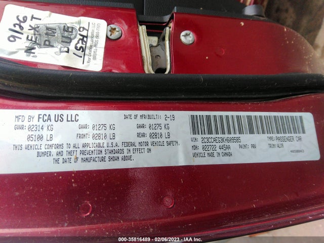 2C3CCAEG3KH609585 Chrysler 300 Limited