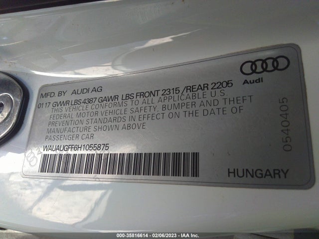 2017 Audi A3, VIN: WAUAUGFF6H1055875