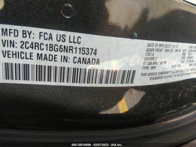 Chrysler Pacifica Touring L 2022 2C4RC1BG6NR115374 Image 9