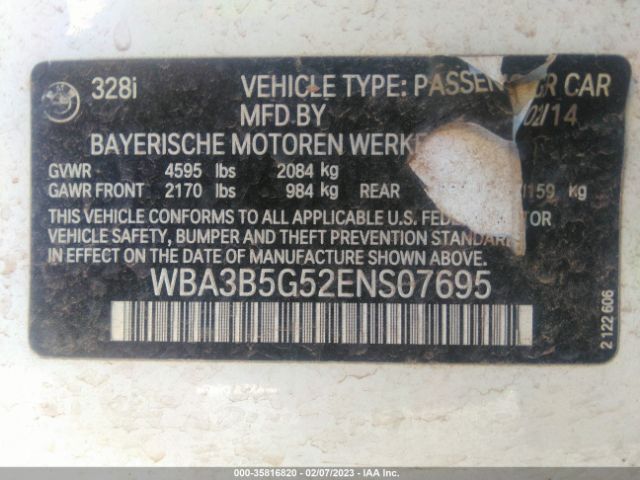 WBA3B5G52ENS07695 BMW 3 Series 328i Xdrive