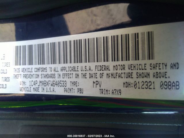 1C4PJMABXFW640533 Jeep Cherokee Sport