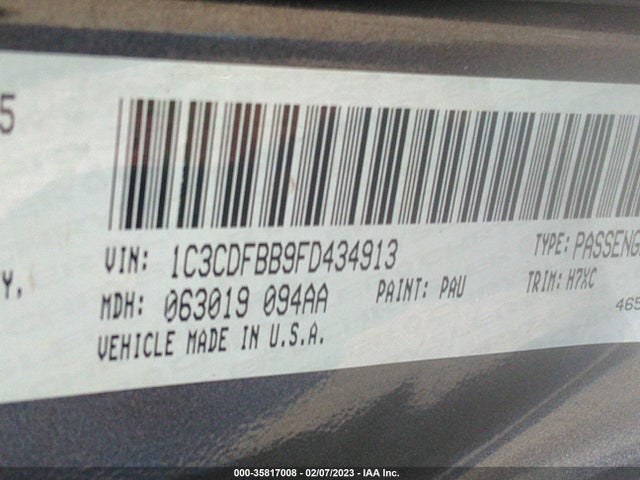 Dodge DART SXT 2015 1C3CDFBB9FD434913 Image 9