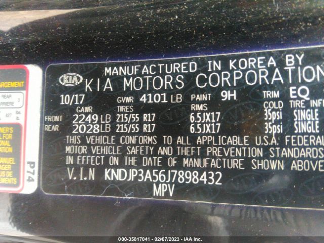 KNDJP3A56J7898432 KIA SOUL +