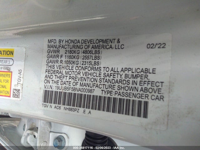 Acura Tlx W/a-spec Package 2022 19UUB5F58NA000987 Image 10