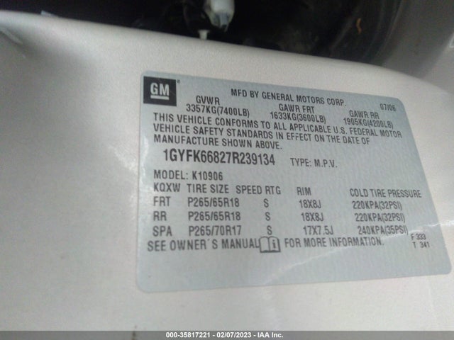 Cadillac ESCALADE ESV 2007 1GYFK66827R239134 Image 10
