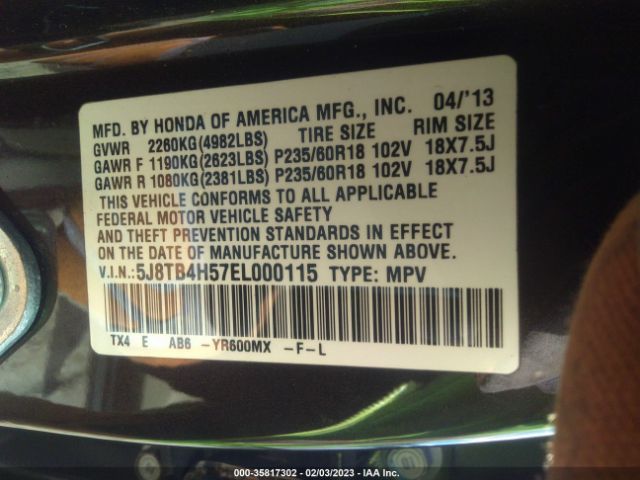 5J8TB4H57EL000115 Acura Rdx Tech Pkg