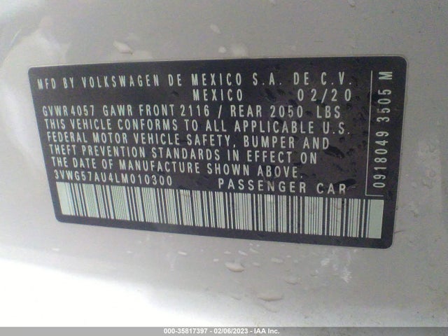 Volkswagen Golf Tsi 2020 3VWG57AU4LM010300 Image 10