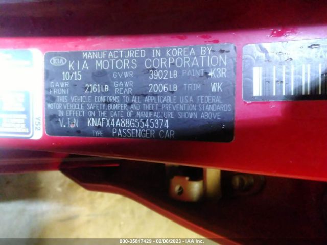 KNAFX4A88G5545374 KIA FORTE EX