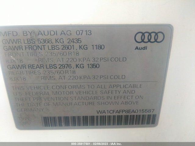 WA1CFAFP8EA015587 Audi Q5 PREMIUM