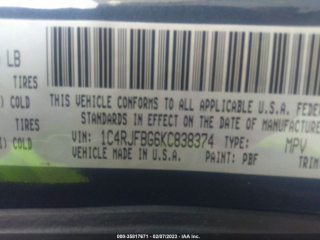 1C4RJFBG6KC838374 Jeep Grand Cherokee Limited