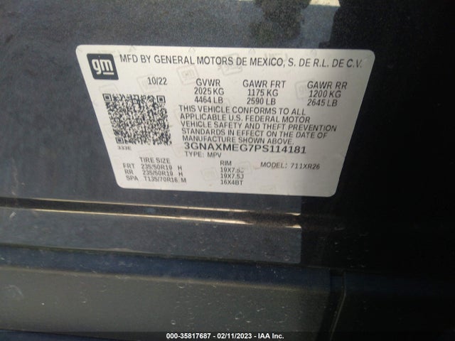 Chevrolet EQUINOX RS 2023 3GNAXMEG7PS114181 Image 9