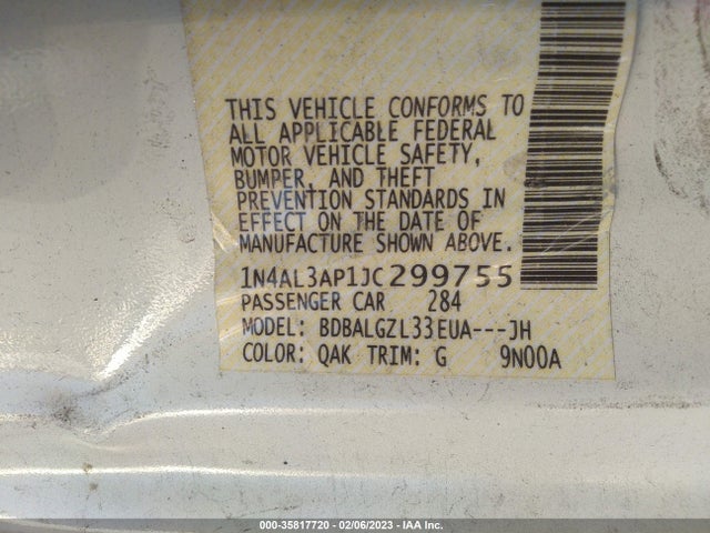 Nissan Altima 2.5 S 2018 1N4AL3AP1JC299755 Image 11