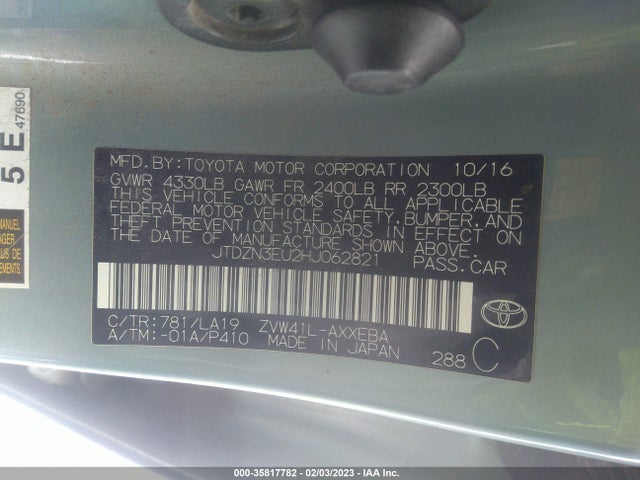 Toyota Prius V Two/five/three/four 2017 JTDZN3EU2HJ062821 Image 10